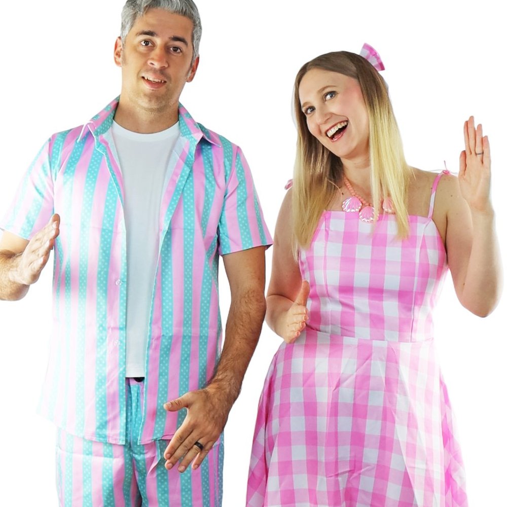 Barbie Movie Pink Checkered Dress Costume set